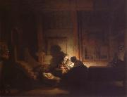 Rembrandt, The Holy Family at night